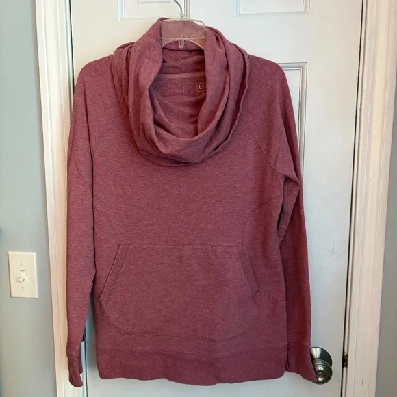 LLBean Rose pink cowl neck pullover, Size L - Picture 4 of 4